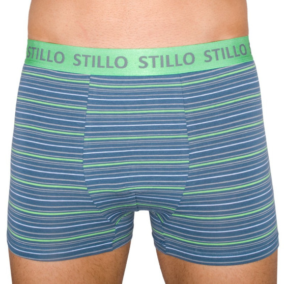 Boxershorts til mænd Stillo grå med grønne striber (STP-010)