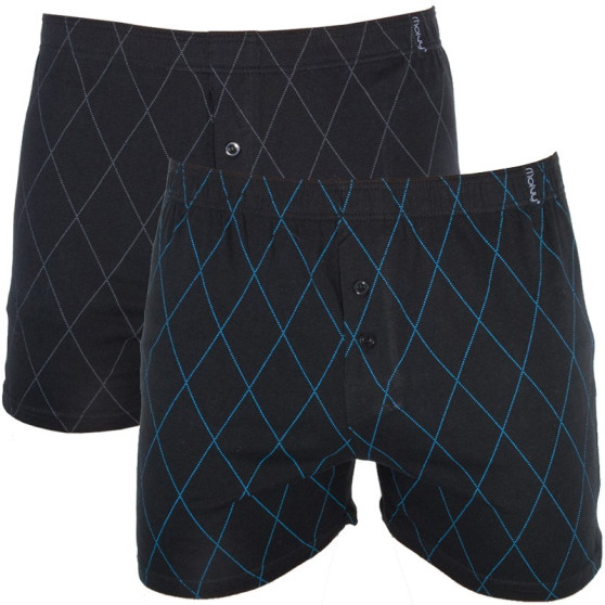 2PACK Boxershorts til mænd Molvy sort med diamanter (KP-002-BBU)