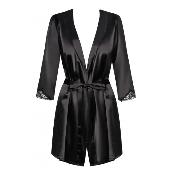 Morgenkåbe i satin til damer Obsessive sort (Satinia Robe Black)