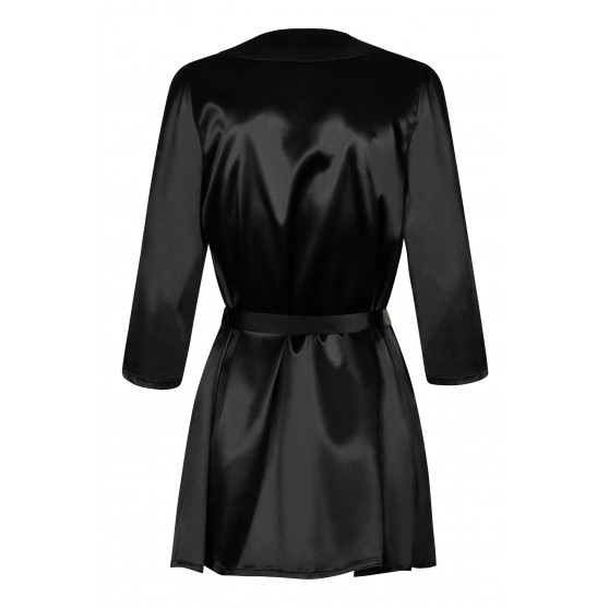 Morgenkåbe i satin til damer Obsessive sort (Satinia Robe Black)