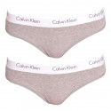 2PACK G-streng til kvinder Calvin Klein grå (QD3583E-020)