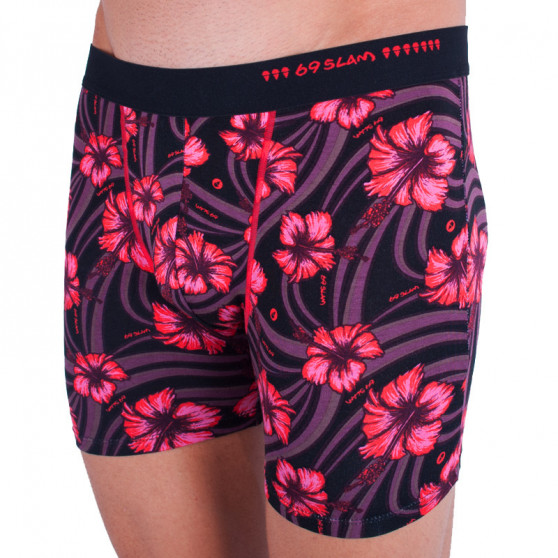 Boxershorts til mænd 69SLAM fit bamboo hibiscus red