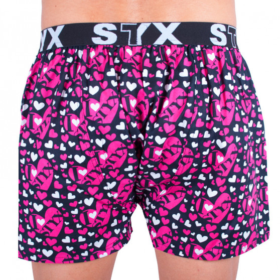 Boxershorts til mænd Styx art sportsgummi sorte hjerter (B556)