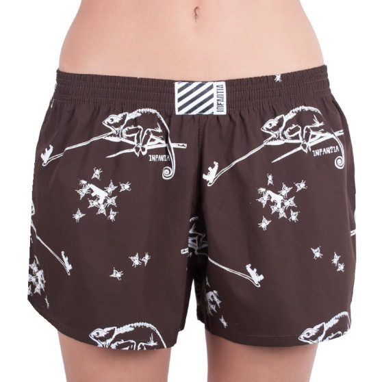 Dameshorts Infantia brun med print DTKG3