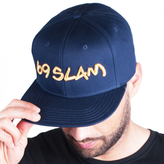 Kasket 69SLAM logo - JP mørkeblå med guldbogstaver