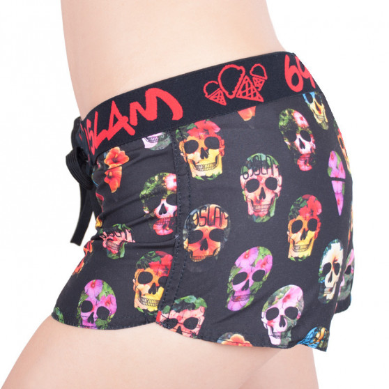 Badetøj til kvinder 69SLAM shorts hibiscus skull sort