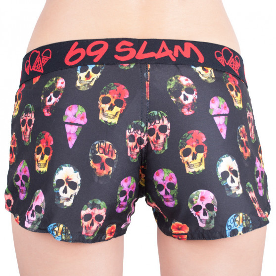 Badetøj til kvinder 69SLAM shorts hibiscus skull sort