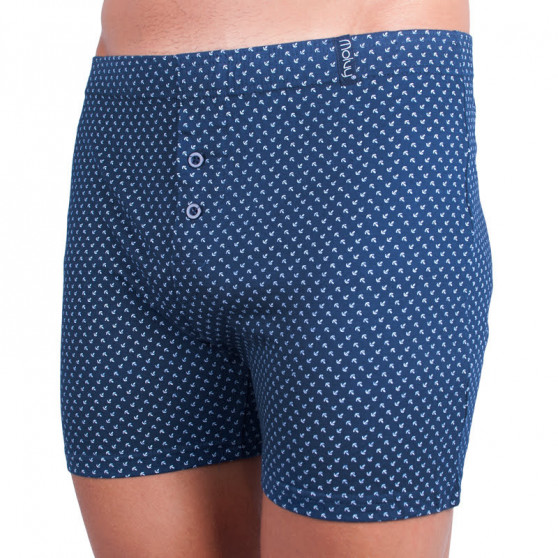 Boxershorts til mænd Molvy blå med anker (MP-991-BBU)