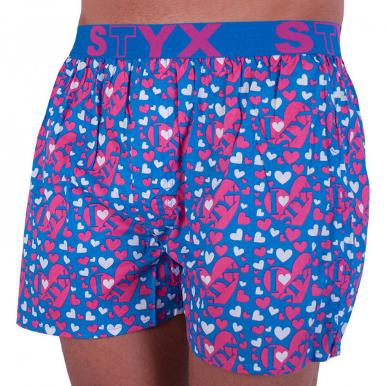 Boxershorts til mænd Styx art sports gummi blue hearts (B652)