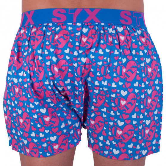 Boxershorts til mænd Styx art sports gummi blue hearts (B652)