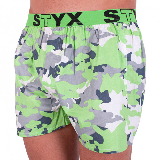 Boxershorts til mænd Styx art sports gummi green camouflage (B559)