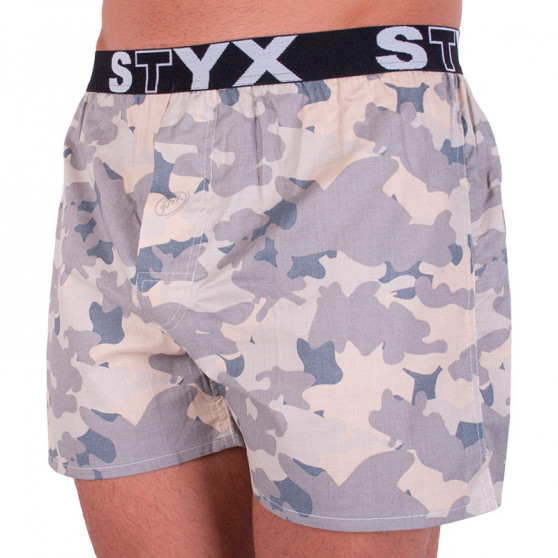 Boxershorts til mænd Styx art sports gummi beige camouflage (B557)