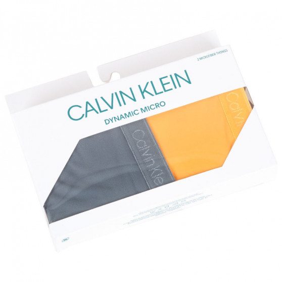 2PACK G-streng til kvinder Calvin Klein flerfarvet (QD3695E-TSR)