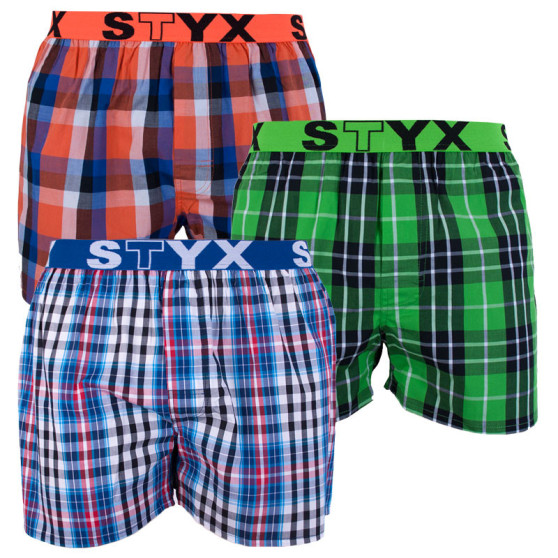 3PACK Boxershorts til mænd Styx sport elastik flerfarvet (B7100406)