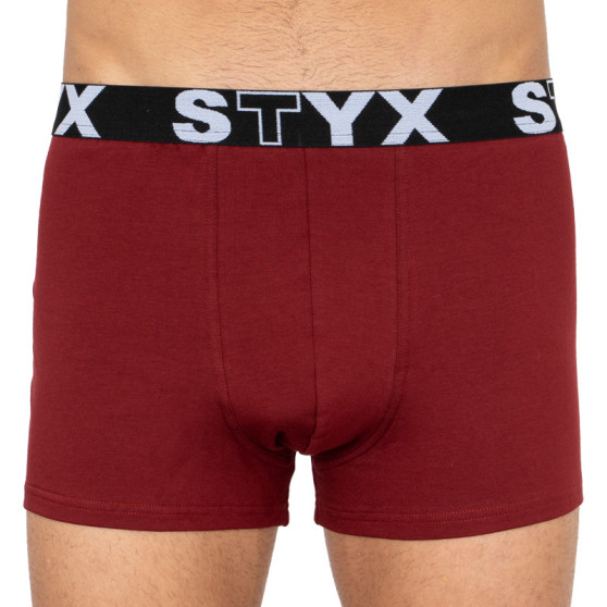 Boxershorts til mænd Styx sportselastik overstørrelse bordeaux (R1060)