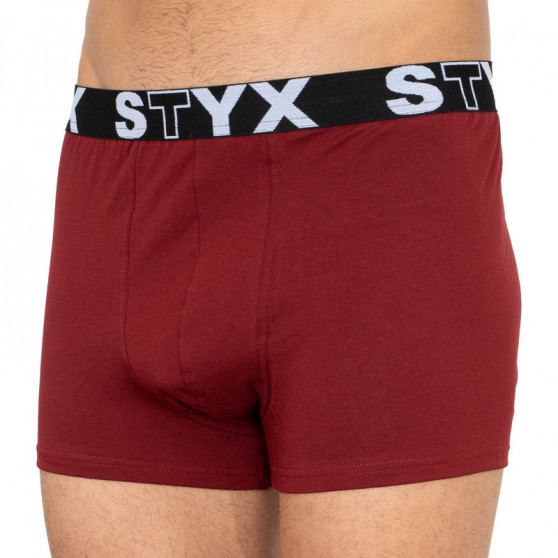 Boxershorts til mænd Styx sportselastik overstørrelse bordeaux (R1060)