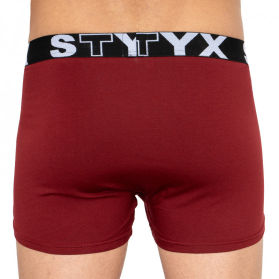 Boxershorts til mænd Styx sportselastik overstørrelse bordeaux (R1060)