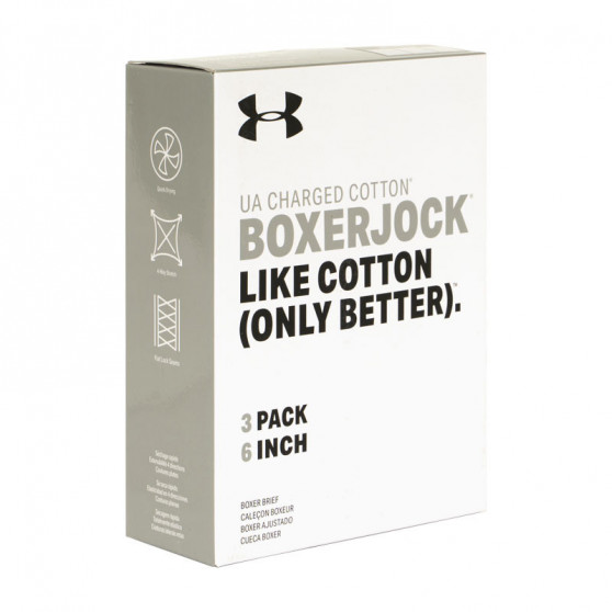 3PACK Boxershorts til mænd Under Armour hvid (1327426 100)