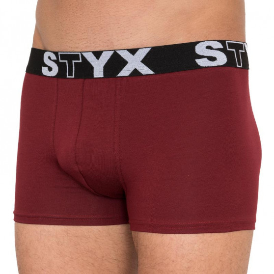 Boxershorts til mænd Styx sport gummi burgundy (G1060)