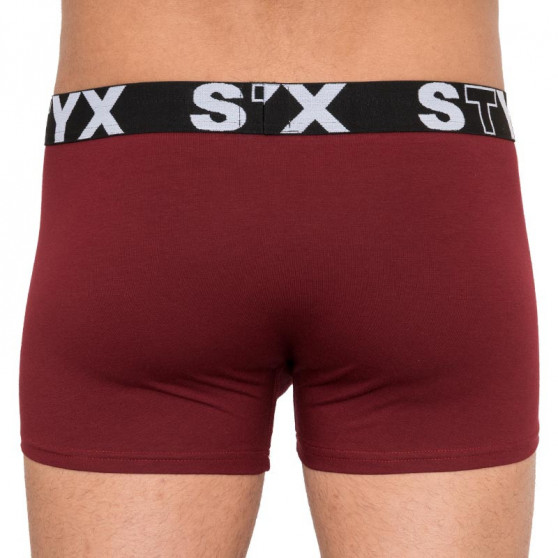 Boxershorts til mænd Styx sport gummi burgundy (G1060)