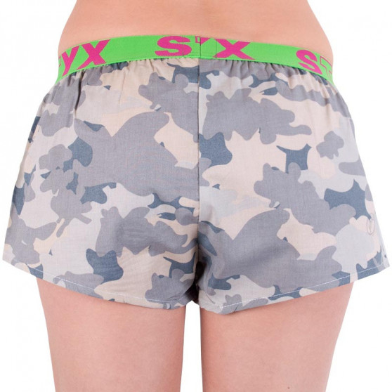 Dameshorts Styx art sports gummi beige camouflage (T557)