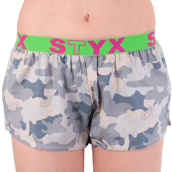 Dameshorts Styx art sports gummi beige camouflage (T557)