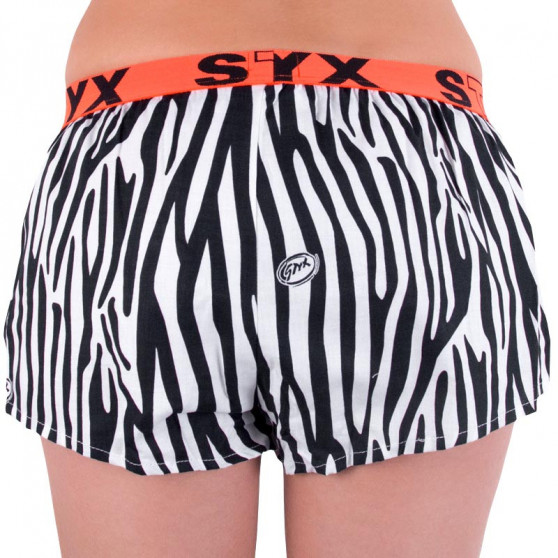 Dameshorts Styx art sportsgummi sort zebra (T650)