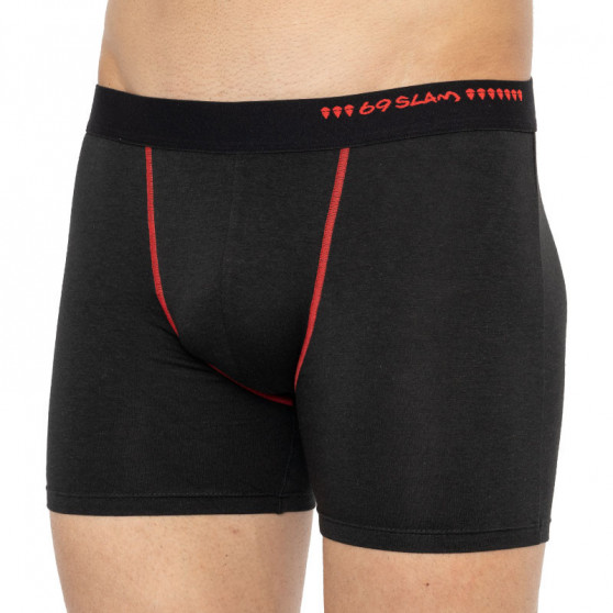 Boxershorts til mænd 69SLAM fit bamboo plain black