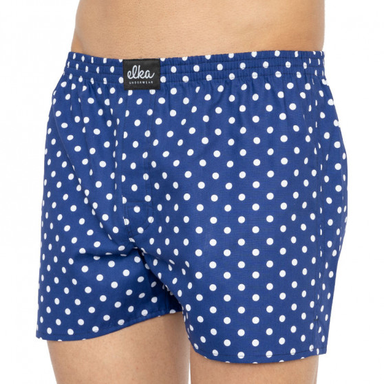 Boxershorts til mænd ELKA dybblå med polkaprikker (P0041)