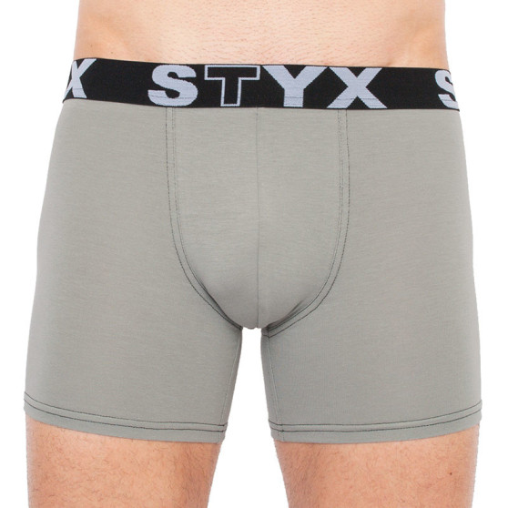 Boxershorts til mænd Styx lang sportselastik lysegrå (U1062)