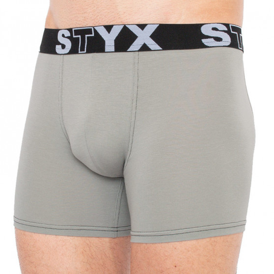 Boxershorts til mænd Styx lang sportselastik lysegrå (U1062)