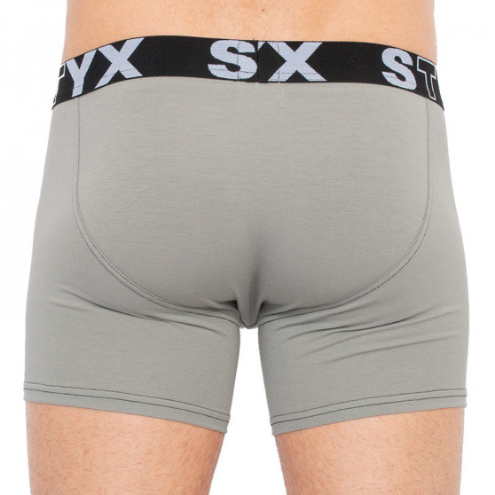 Boxershorts til mænd Styx lang sportselastik lysegrå (U1062)