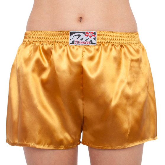 Dameshorts Styx klassisk gummi satin guld (L685)