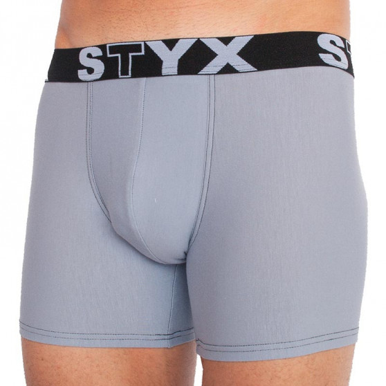 Boxershorts til mænd Styx lang sportselastik lysegrå (U1067)