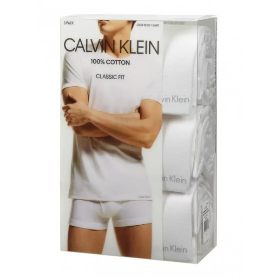 3PACK t-shirt til mænd Calvin Klein hvid (NB4011E-100)