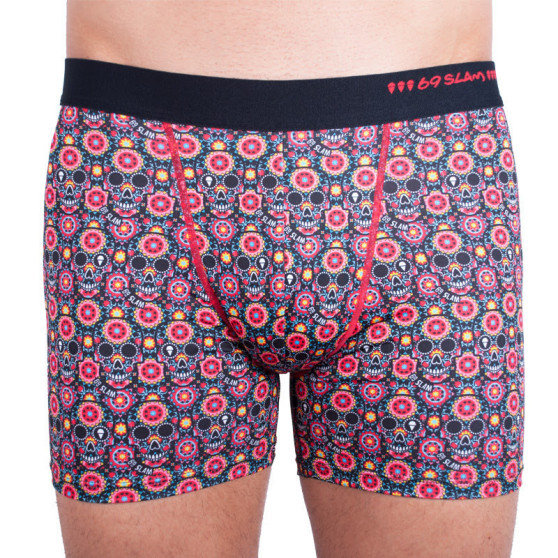 Ingen emballage - Boxershorts til mænd 69SLAM fit flower skull