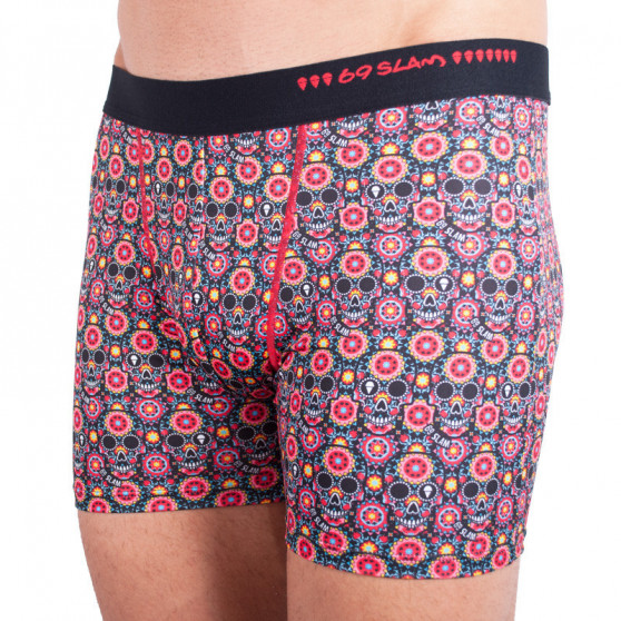 Ingen emballage - Boxershorts til mænd 69SLAM fit flower skull