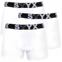 3PACK Boxershorts til mænd Styx sport gummi overstørrelse hvid (R10616161)