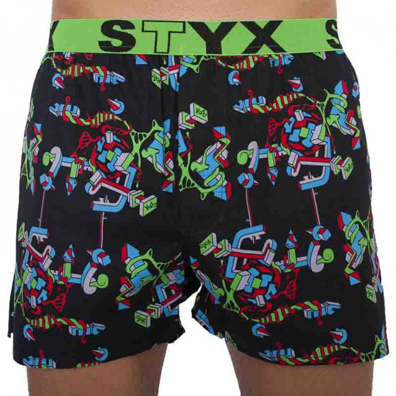 3PACK Boxershorts til mænd Styx sport elastik flerfarvet (B9565758)