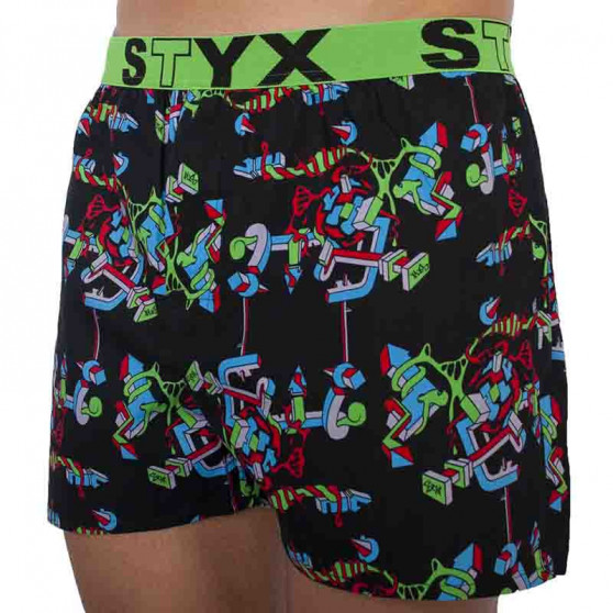 3PACK Boxershorts til mænd Styx sport elastik flerfarvet (B9565758)