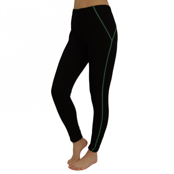 Leggings til kvinder VoXX sort med grøn stribe (1149--)