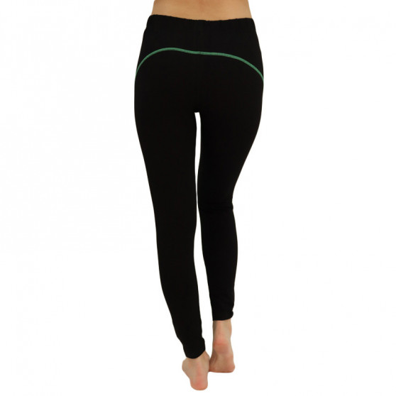 Leggings til kvinder VoXX sort med grøn stribe (1149--)