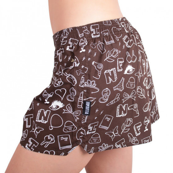 Dameshorts Infantia brun med print DTKG11