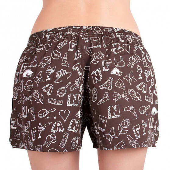 Dameshorts Infantia brun med print DTKG11