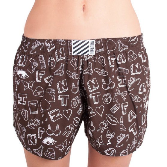 Dameshorts Infantia brun med print DTKG11