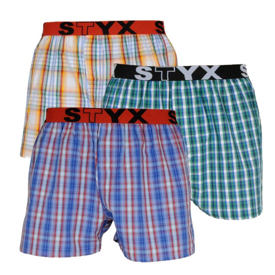 3PACK Boxershorts til mænd Styx sport elastik flerfarvet (B1051013)