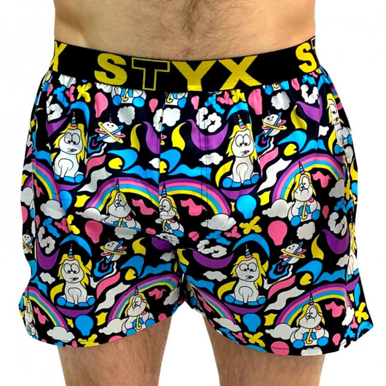 Boxershorts til mænd kunst sport gummi og sokker Styx Unicorn (BH1158)