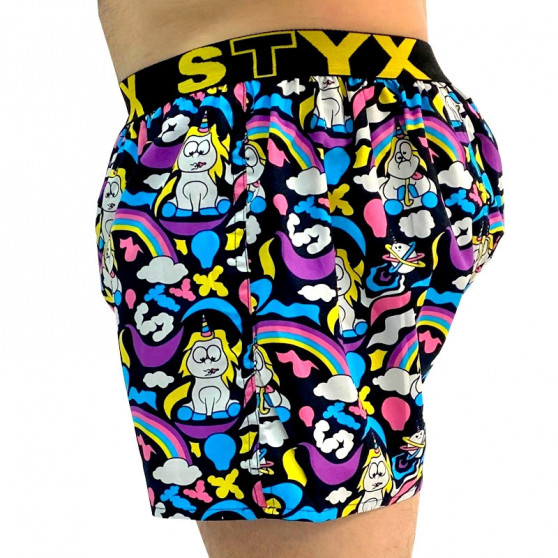 Boxershorts til mænd kunst sport gummi og sokker Styx Unicorn (BH1158)