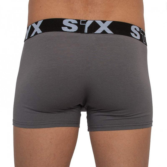 3PACK Boxershorts til mænd Styx sport gummi overstørrelse mørkegrå (R10636363)