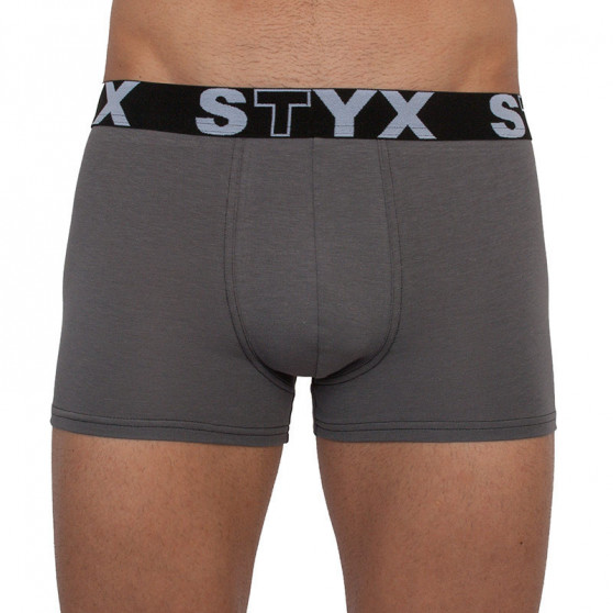 3PACK Boxershorts til mænd Styx sport gummi overstørrelse mørkegrå (R10636363)